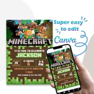 Minecraft birthday invitation