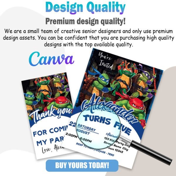 ninja turtle birthday invitation