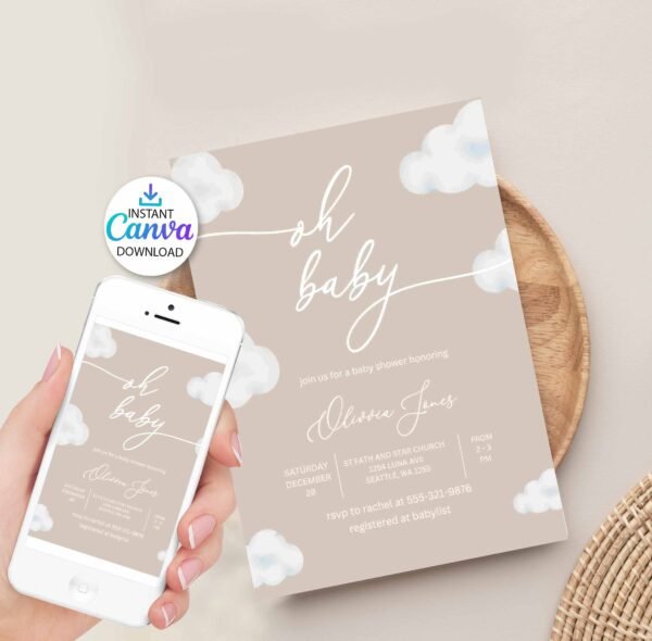 Cloud Baby Shower Invitation