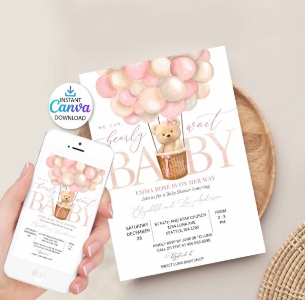 We Can Bearly Wait Baby Shower Invitation