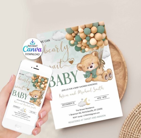 Bear Baby Shower Invitation