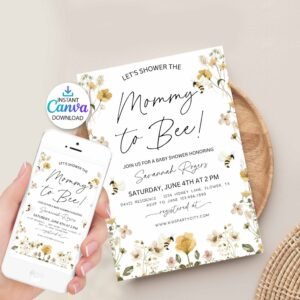 Bee Baby Shower Invitation